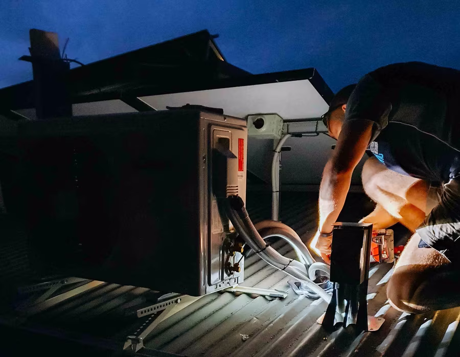 Rooftop solar panel installation, NSW
