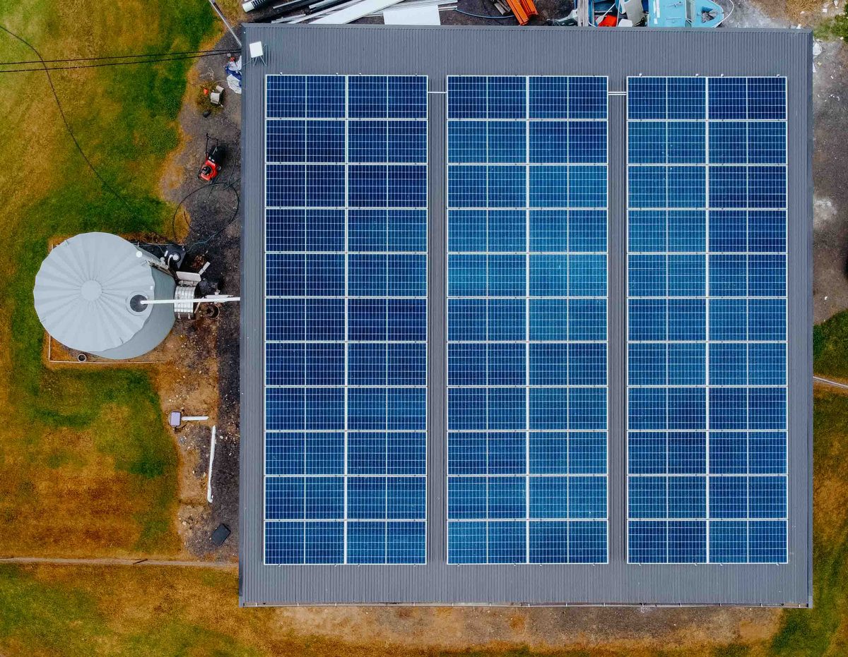 Commercial solar panel installation